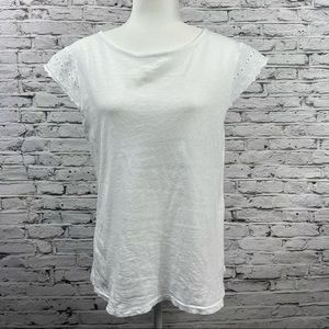 J. By J. Crew Cotton Lace Cap-sleeve Top